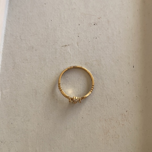 Antique 14K gold plated ring with white gemstones size 7 - Picture 4 of 10